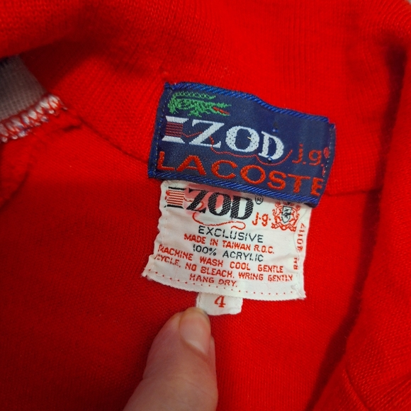 Vintage 70's - 80's Lacoste Izod Sweater Childs size 4 Acrylic - Picture 2 of 5